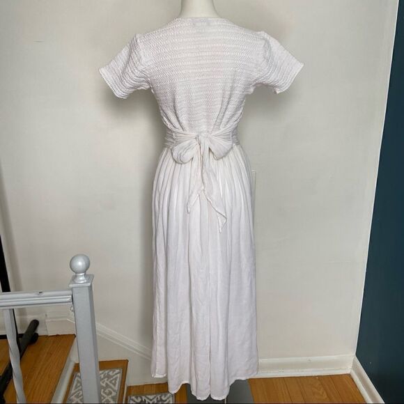 Jacquline Lauren vintage  Smocked 90s button front midi dress - Picture 10 of 11